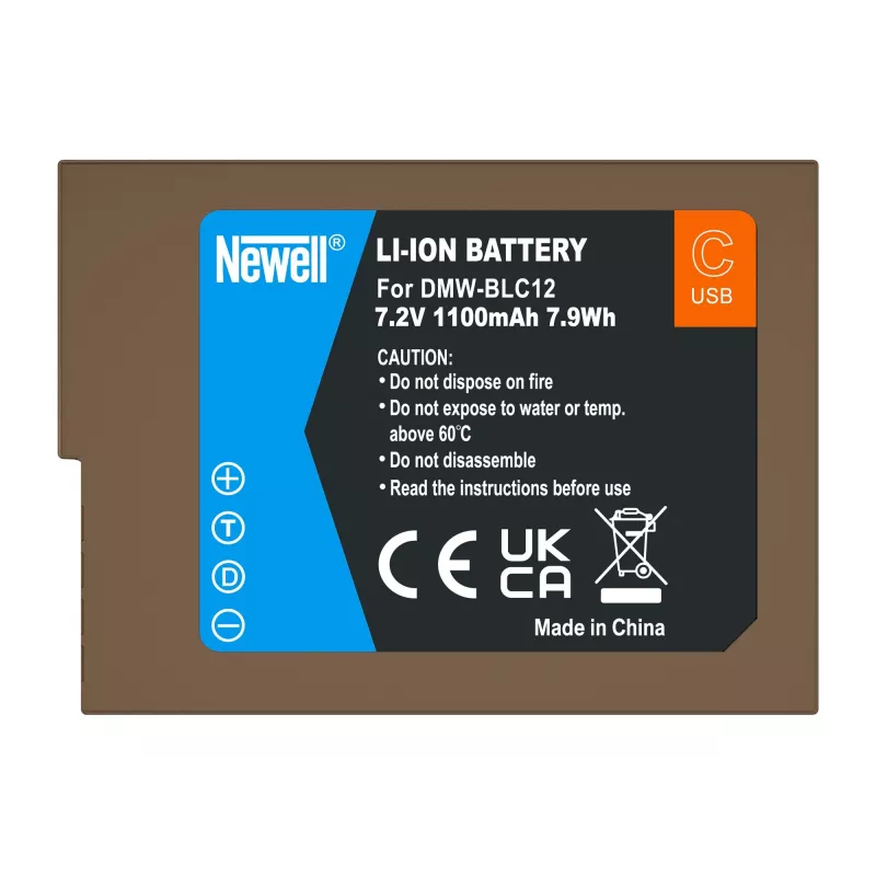 Batteria ricaricabile di ricambio Newell DMW-BLC12 USB-C per Panasonic Lumix