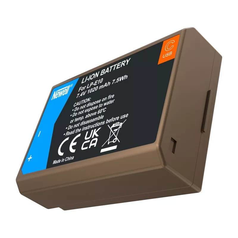 Batteria ricaricabile di ricambio Newell LP-E10 USB-C per Canon