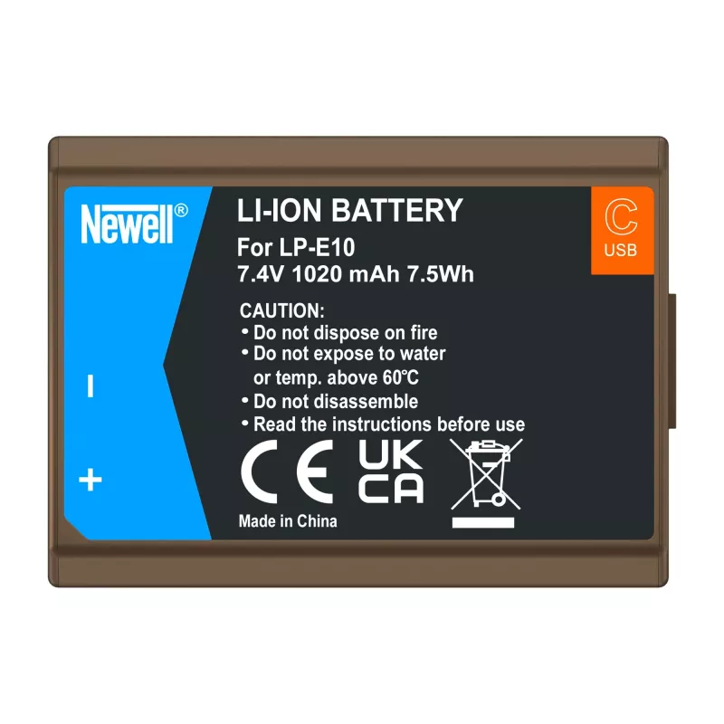 Batteria ricaricabile di ricambio Newell LP-E10 USB-C per Canon