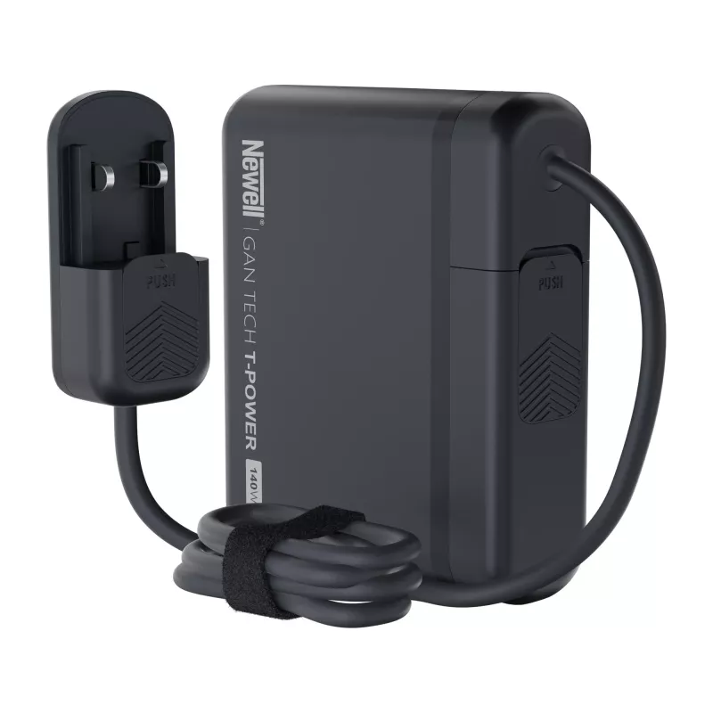 Caricabatterie da rete Newell GaN Tech T-Power 140 W con set di adattatori