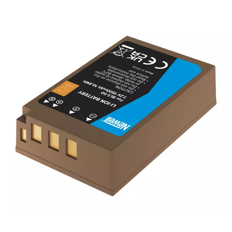Batteria ricaricabile di ricambio Newell BLS-50 con USB-C per Olympus