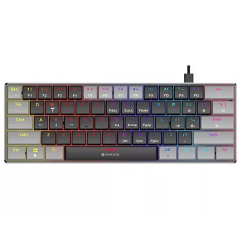 Tracer GameZone Keylo 61 Tastiera da gaming meccanica con filo, layout 60%, switch Outemu Red, retroilluminazione RGB, Grafite
