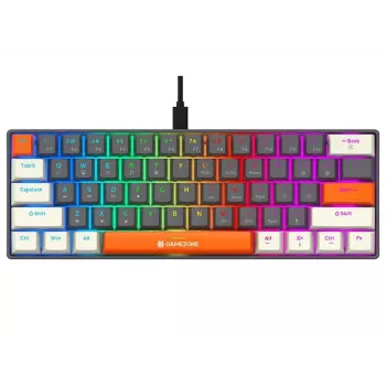 Tracer GameZone Claws 61 Tastiera da gaming meccanica con filo, layout 60%, switch blu, retroilluminazione RGB, Grigio