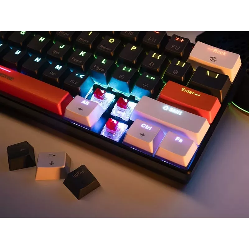 Tracer GameZone Claws 61 Tastiera da gaming meccanica con filo, layout 60%, switch blu, retroilluminazione RGB, Grigio
