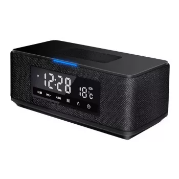 Platinet PMGQ15B - Altoparlante stereo portatile wireless 10W - Nero - Display LCD