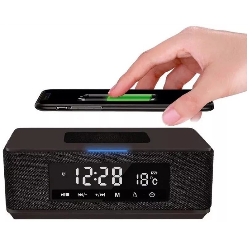 Platinet PMGQ15B - Altoparlante stereo portatile wireless 10W - Nero - Display LCD
