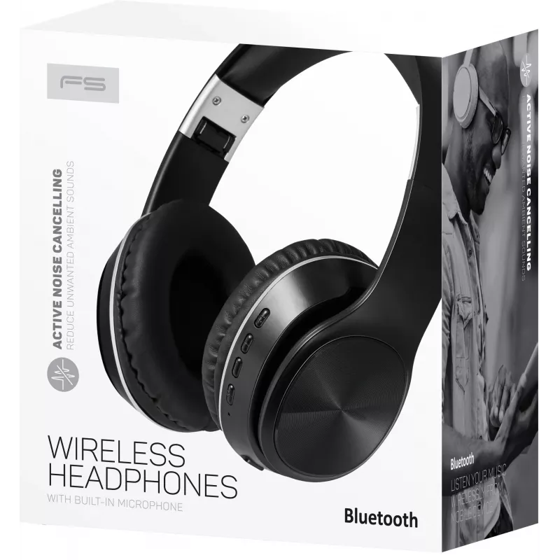 Omega Freestyle FH0925 cuffie Bluetooth wireless con cancellazione attiva del rumore, nero (44903)