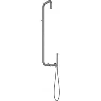 DEANTE Arnika Nero soffione doccia con miscelatore, nero opaco, montaggio a parete, soffione rotondo 250 mm, miscelatore monocomando, corpo in ottone, 7 anni di garanzia