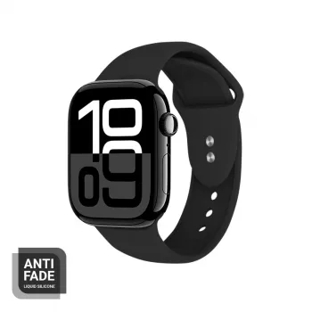 Crong Liquid Silicone Cinturino per Apple Watch 38/40/41/42 mm (nero)