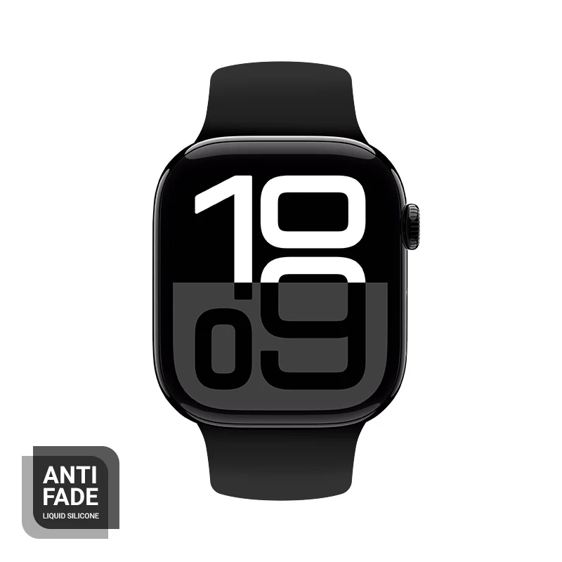 Crong Liquid Silicone Cinturino per Apple Watch 38/40/41/42 mm (nero)