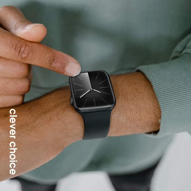 Crong Liquid Silicone Cinturino per Apple Watch 38/40/41/42 mm (nero)