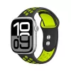Crong Duo Sport Cinturino per Apple Watch 38/40/41/42 mm (nero/verde lime)