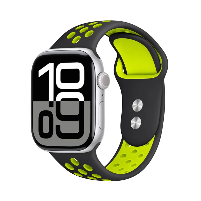 Crong Duo Sport Cinturino per Apple Watch 38/40/41/42 mm (nero/verde lime)