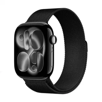 Crong Milano Steel Cinturino Milanese Loop in acciaio inox per Apple Watch 38/40/41/42 mm (nero)