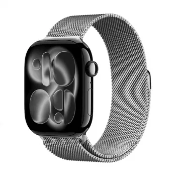 Crong Milano Steel Cinturino Milanese Loop in acciaio inox per Apple Watch 38/40/41/42 mm (argento)