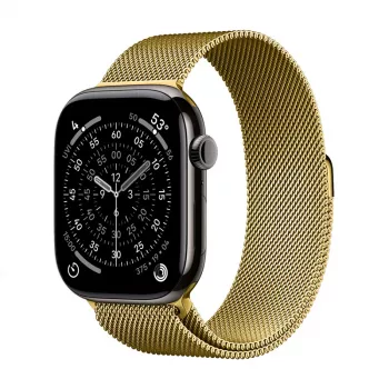 Crong Milano Steel - Cinturino in acciaio inox per Apple Watch 42/44/45/49 mm (oro)