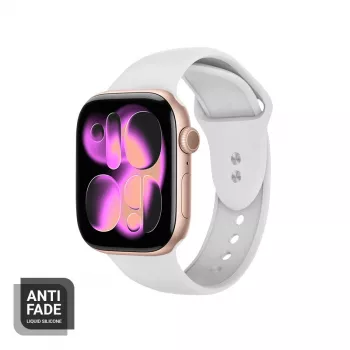 Crong Liquid Silicone Cinturino per Apple Watch 38/40/41/42 mm (bianco)
