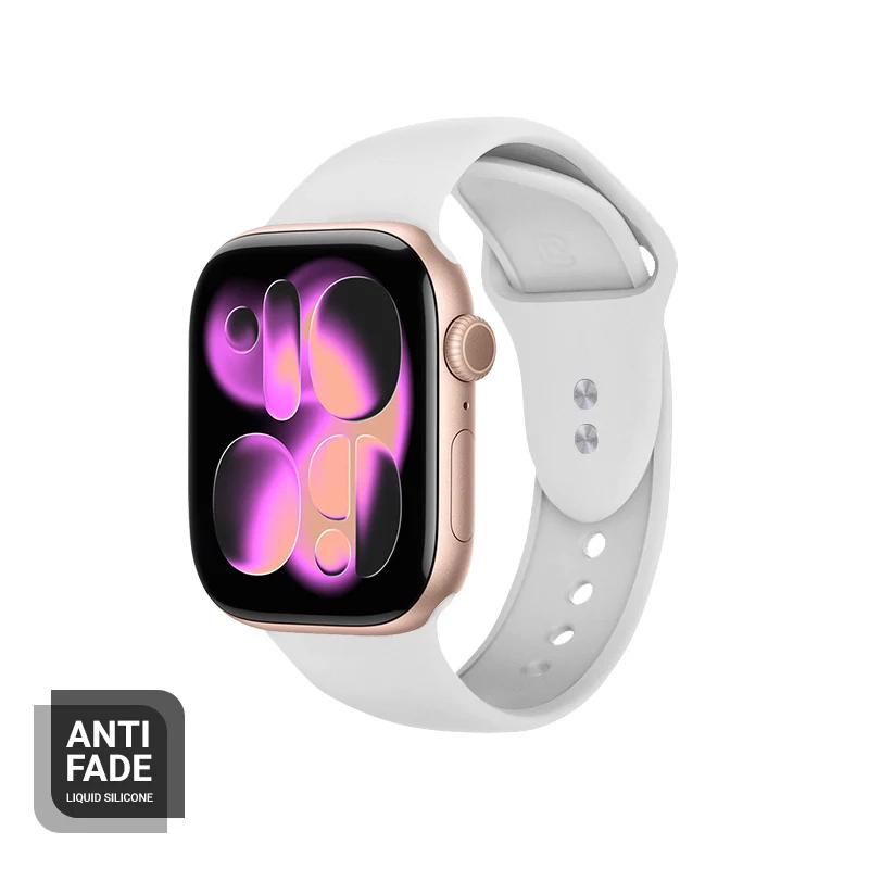 Crong Liquid Silicone Cinturino per Apple Watch 38/40/41/42 mm (bianco)