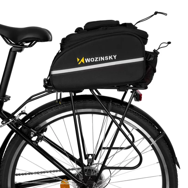 Wozinsky borsa portapacchi bici grande 35L con copripioggia nero (WBB19BK)