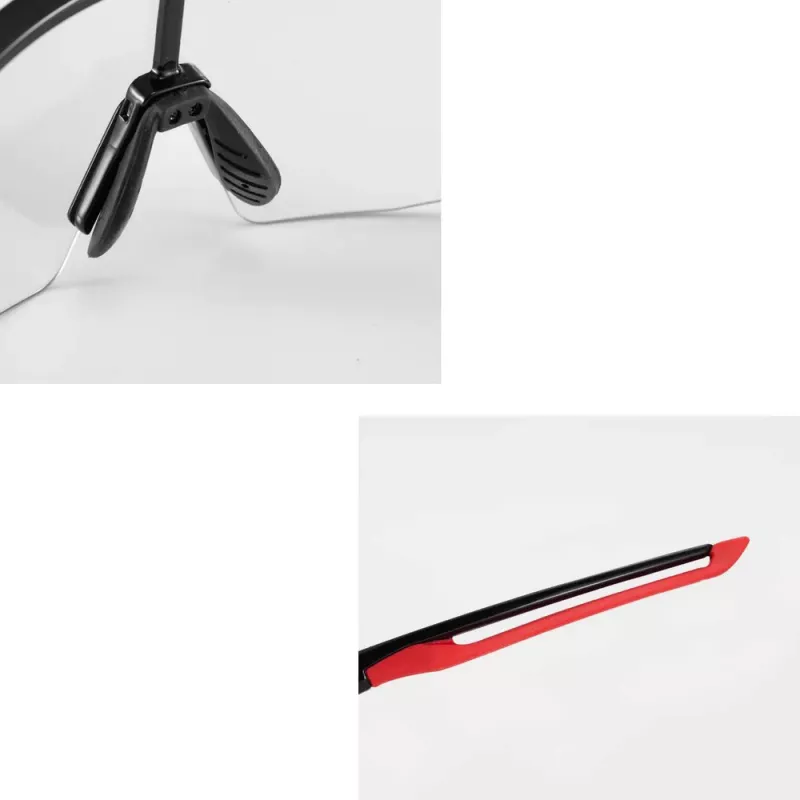 ROCKBROS occhiali ciclismo fotocromatici UV400 modello 10173 nero-rosso