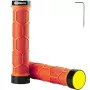 ROCKBROS Manopole per bici con terminali riflettenti - Arancione, 130 mm, doppio lock-on