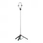 HURTEL Selfie stick WC13YDS asta telescopica 1,3 m con doppia luce LED e supporto per telefono - nero