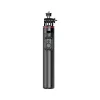 HURTEL Selfie stick WC13YDS asta telescopica 1,3 m con doppia luce LED e supporto per telefono - nero
