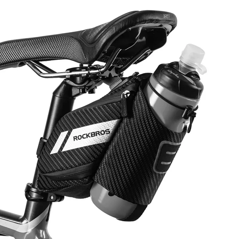 ROCKBROS C32BK Borsa da sella per bici 1,5L con portaborraccia - nero