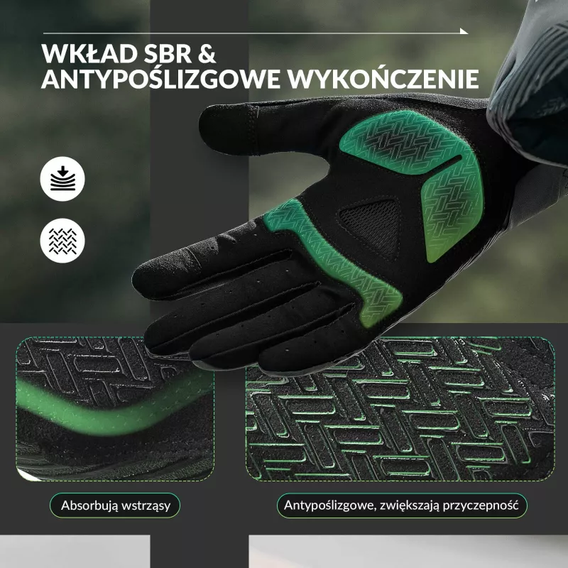 ROCKBROS Guanti da ciclismo a mezze dita taglia L verde-nero