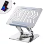 Wozinsky Supporto per laptop 360° argento con supporto per telefono
