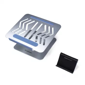 Wozinsky Supporto per laptop 360° argento con supporto per telefono