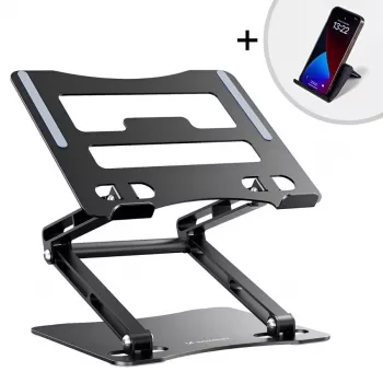 Wozinsky Supporto per laptop nero + supporto per telefono