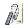 WOZINSKY WHBC10Y4S Hub USB-C 6-in-1 multifunzione in alluminio con cavo da 15 cm - Grigio