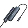 WOZINSKY WHBC10Y4S Hub USB-C 6-in-1 multifunzione in alluminio con cavo da 15 cm - Grigio