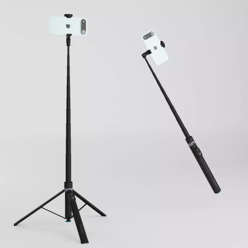 Premium Selfie Stick Wozinsky WRZP1 con gambe a scomparsa automatica, funzione treppiede, 1,7 m - Nero