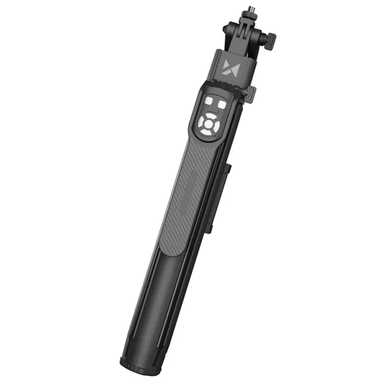 Premium Selfie Stick Wozinsky WST-360YS 1,8 m con funzione treppiede, tracciamento automatico del volto con IA a 360°, controllo gestuale - Nero