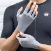 ROCKBROS Guanti da bici a dita corte traspiranti, taglia S - Grigio