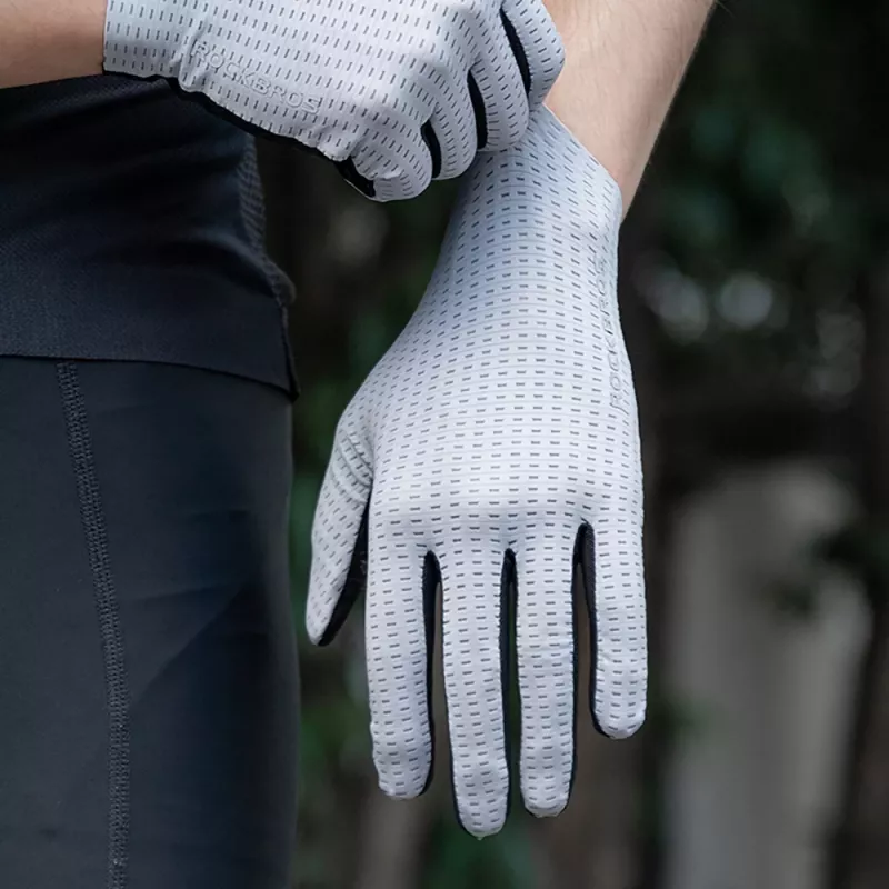 ROCKBROS Guanti da ciclismo con dita, traspiranti, taglia S - verde