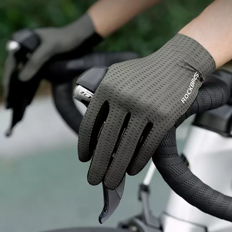 ROCKBROS Guanti da ciclismo con dita, traspiranti, XXL, verde