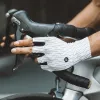 ROCKBROS Guanti da bici da corsa, mezze dita, taglia L, bianco nero