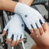 ROCKBROS Guanti da bici da corsa, mezze dita, taglia L, bianco nero