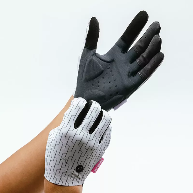 ROCKBROS Guanti da ciclismo con dita primavera/estate taglia M bianco-nero