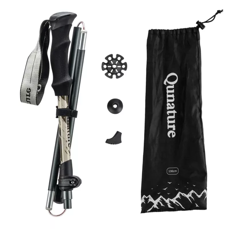 Qunature bastoncino Nordic Walking in alluminio 110-130 cm 1 pz. - marrone