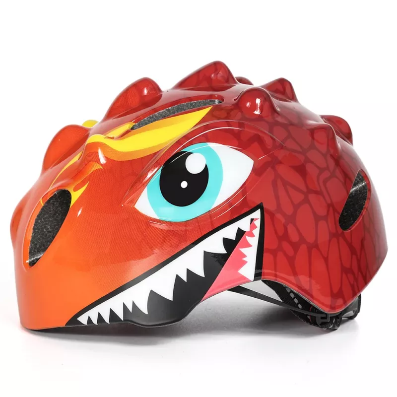 Wozinsky casco per bambino da bicicletta motivo drago leggero 50-54 cm - rosso