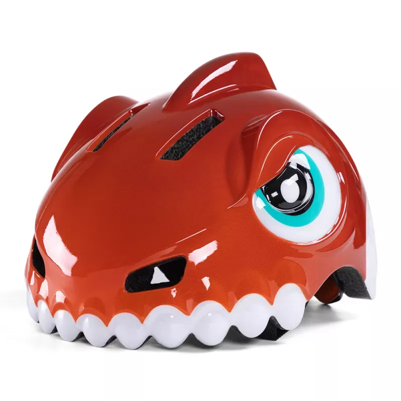 Wozinsky casco per bambino da bicicletta motivo dinosauro 52-56 cm rosso