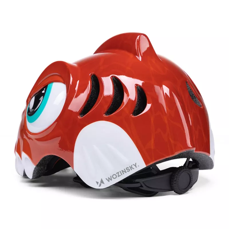 Wozinsky casco per bambino da bicicletta motivo dinosauro 52-56 cm rosso