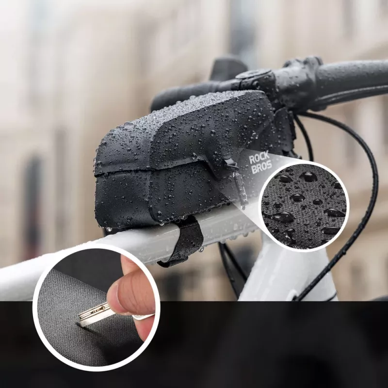 ROCKBROS borsa da telaio per bicicletta 0,9L impermeabile con chiusura magnetica nero