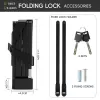 ROCKBROS lucchetto pieghevole 32140003001 con chiave e supporto pieghevole 88 cm nero
