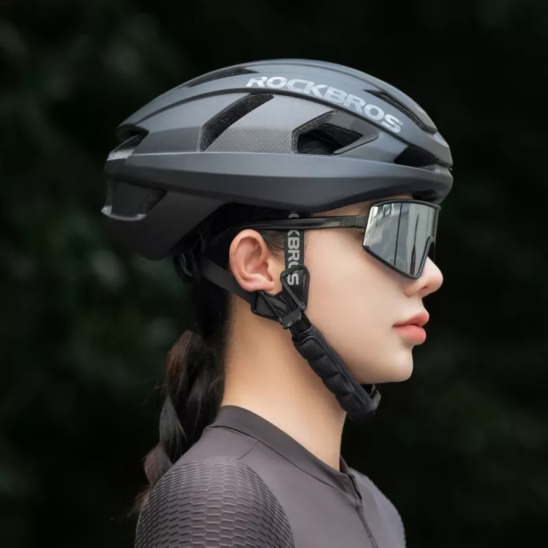 ROCKBROS LK-15 casco da bicicletta in fibra di carbonio 58-62 cm nero