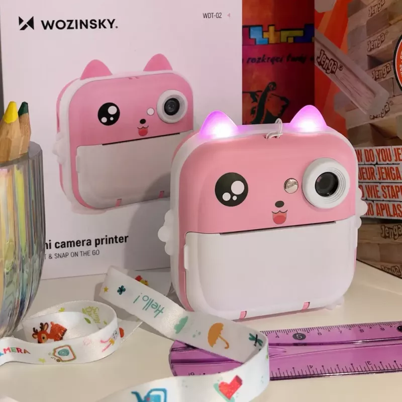 Wozinsky WDT-01 fotocamera digitale per bambini con stampante termica - rosa